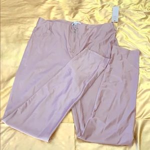 Metal zipper rose leggings